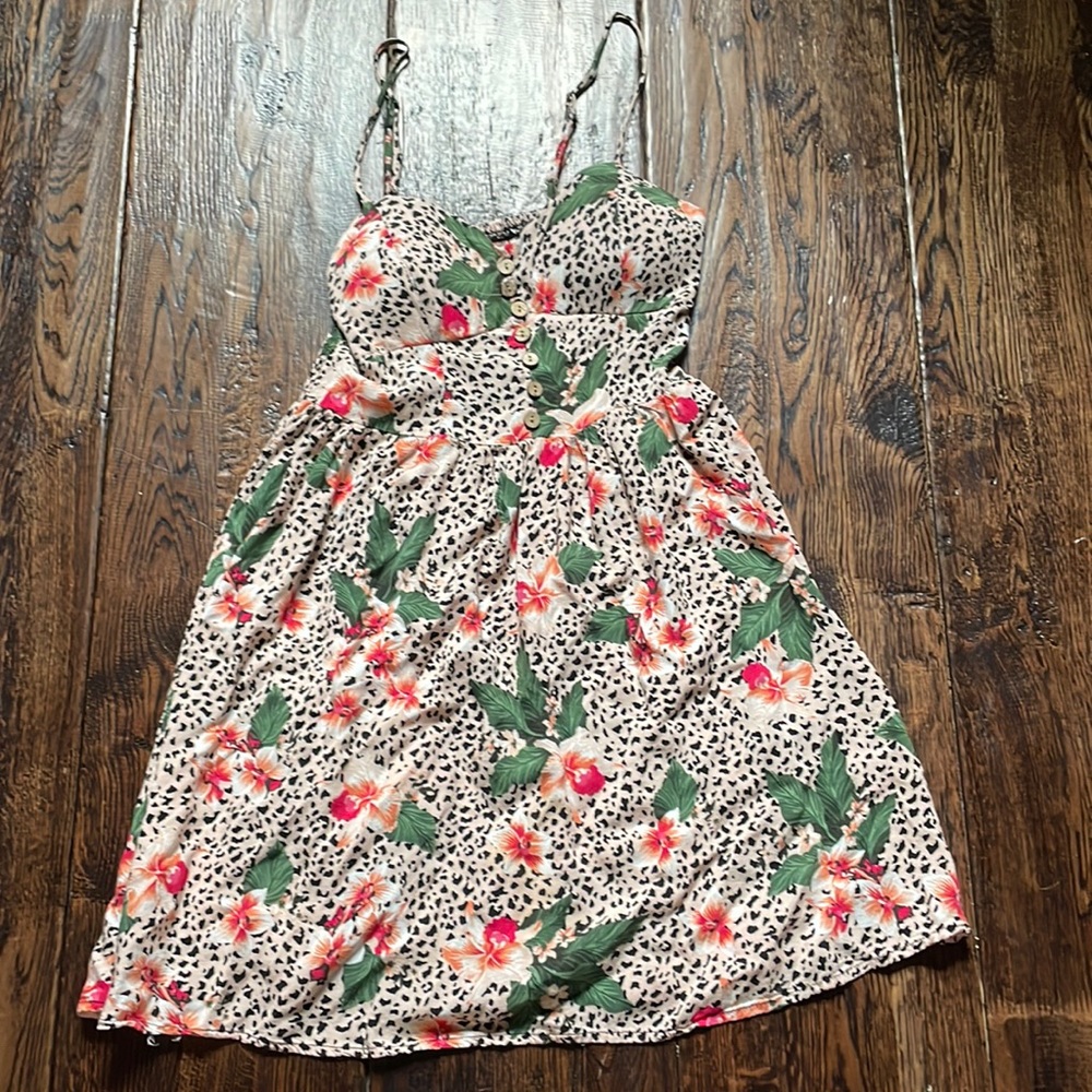 Floral cheetah print dress